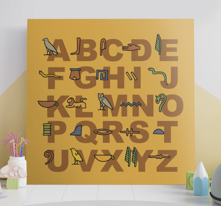 Alphabet en letters canvas schilderij kleurrijke symbolen - TenStickers