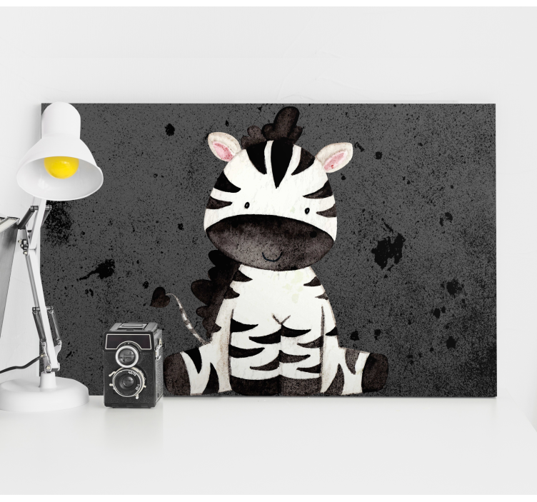 Canvas schilderij andere dieren Vrolijke zebra cartoon - TenStickers