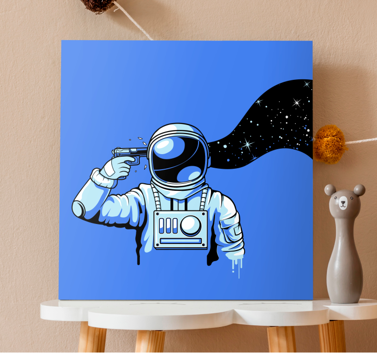 Astronaut schieten canvas - TenStickers