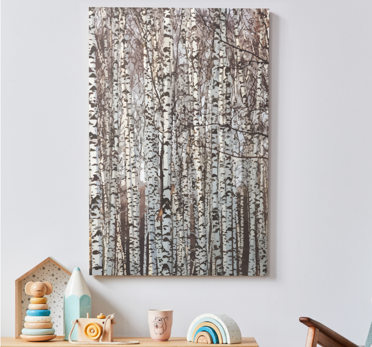Berkenbos sereniteit Canvas bomen - TenStickers