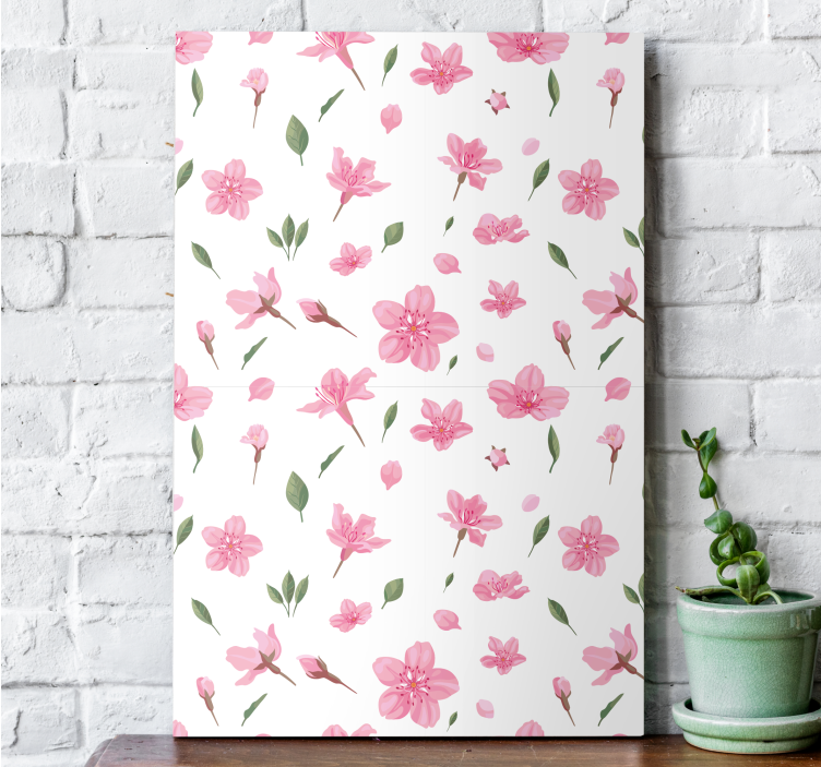 Bloeiend bloemenpatroon Canvas schilderij bloemen en planten - TenStickers