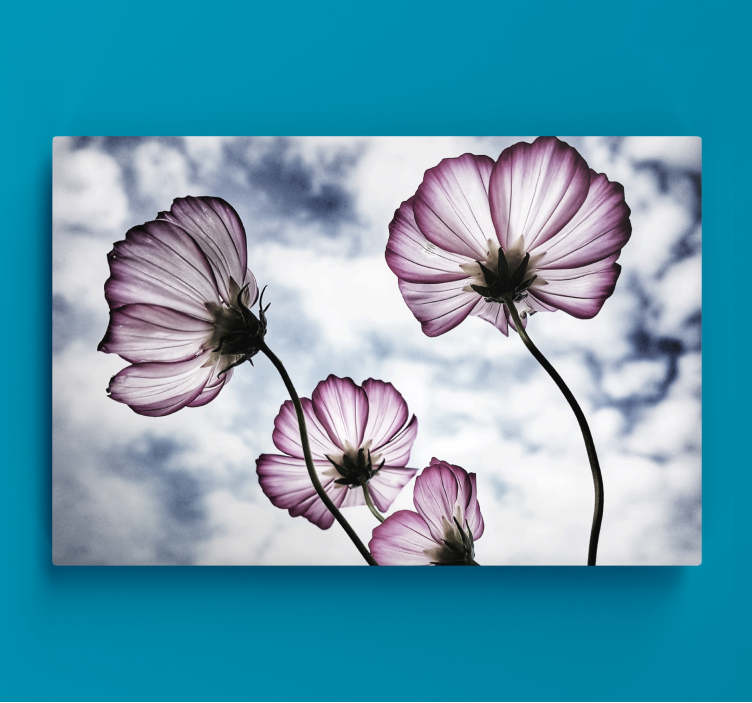 Bloemen in silhouet Canvas bloem en plant - TenStickers