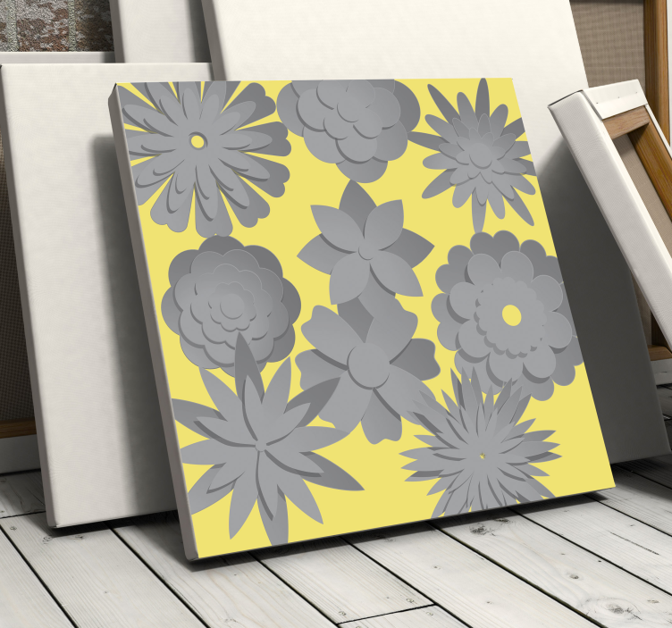 Bloemen silhouet Canvas bloem - TenStickers