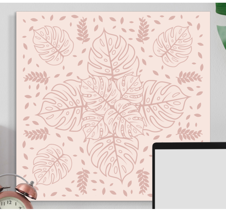 Botanisch monstera patroon Canvas schilderij plant - TenStickers