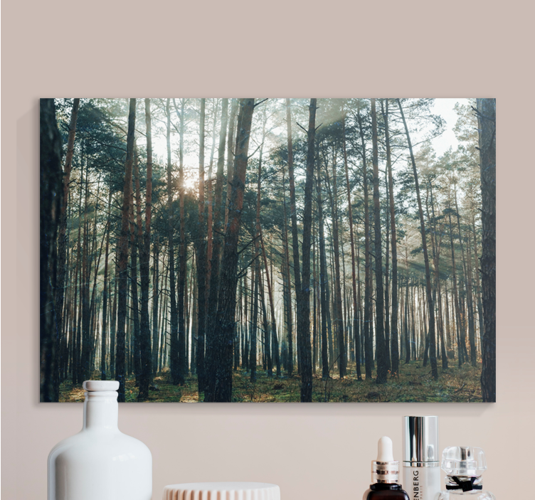 Canvas bomen majestueuze bos glans - TenStickers