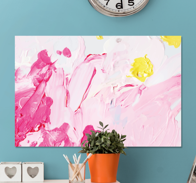 Canvas landschap abstracte roze wervelingen - TenStickers