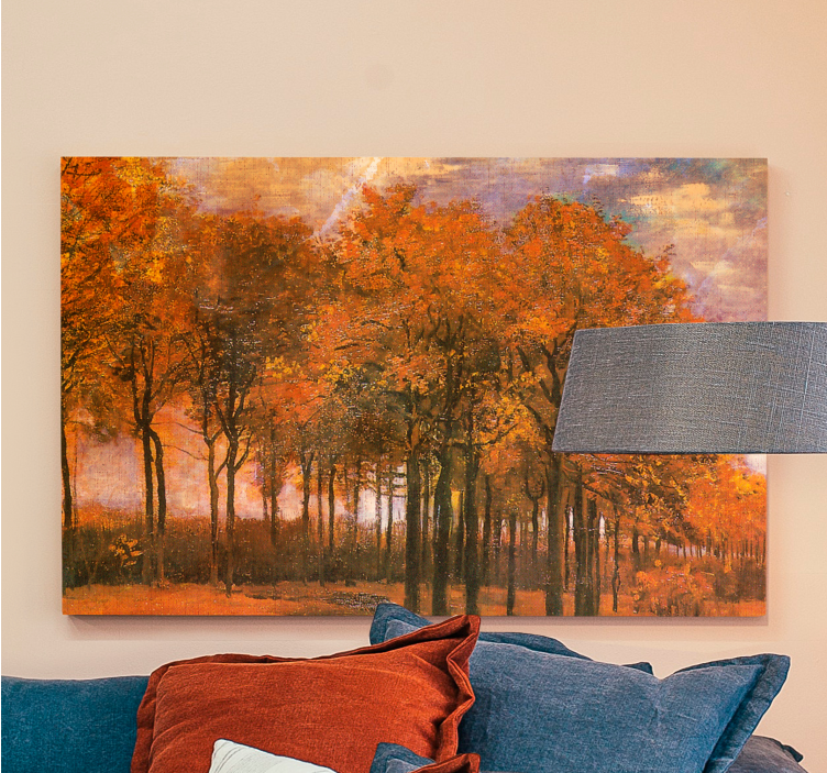 Canvas landschap herfstboom scène - TenStickers