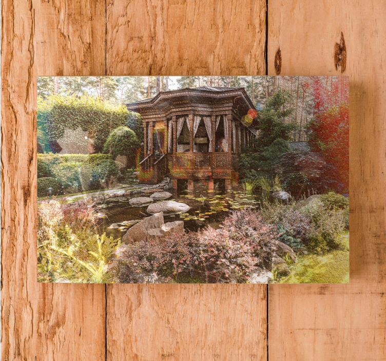 Canvas landschap serene tuin retreat - TenStickers