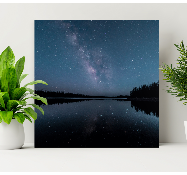 Canvas landschap sterrennacht reflectie - TenStickers
