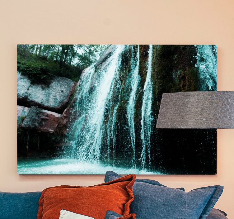 Canvas landschap stromende waterval scene - TenStickers