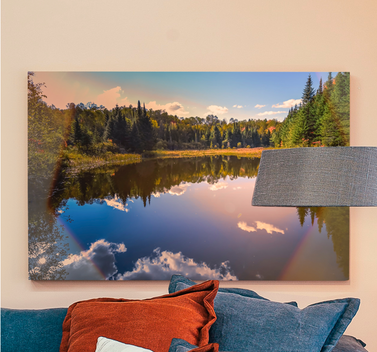 Canvas landschap vredige waterreflectie - TenStickers
