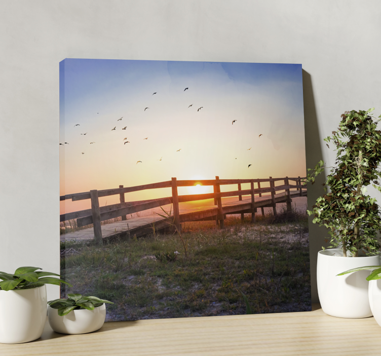 Canvas landschap vredzaam zonsondergang uitzicht - TenStickers