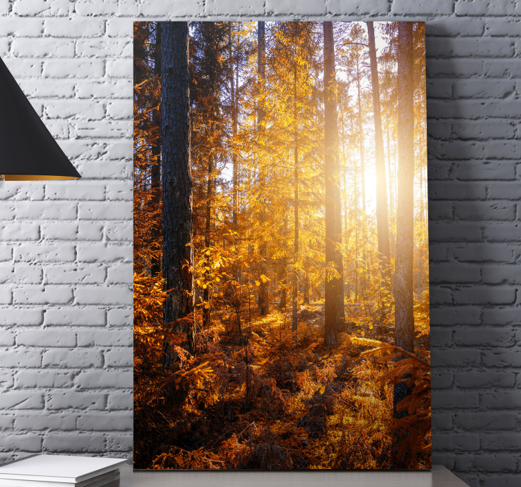 Canvas landschap Bos zon bomen - TenStickers