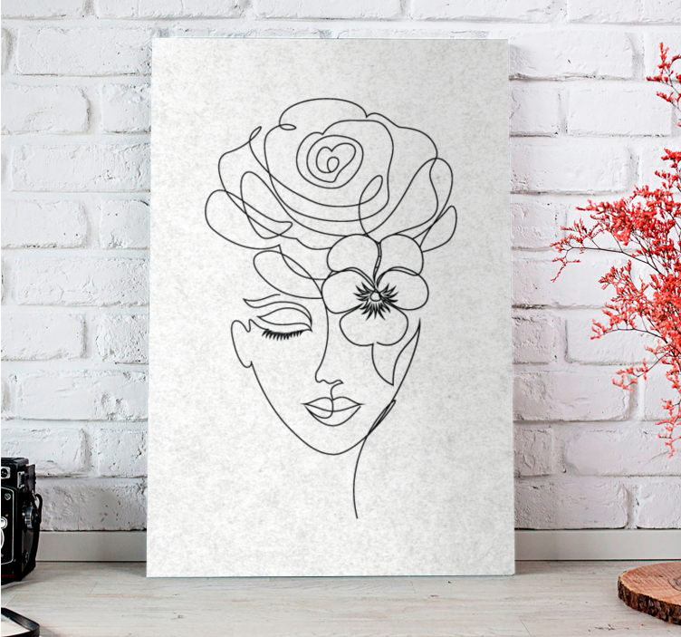 Canvas schilderij hal Minimalistische anonieme vrouw - TenStickers