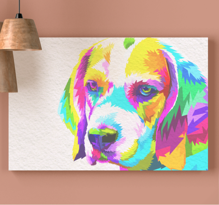Canvas schilderij honden Aquarel beagle - TenStickers
