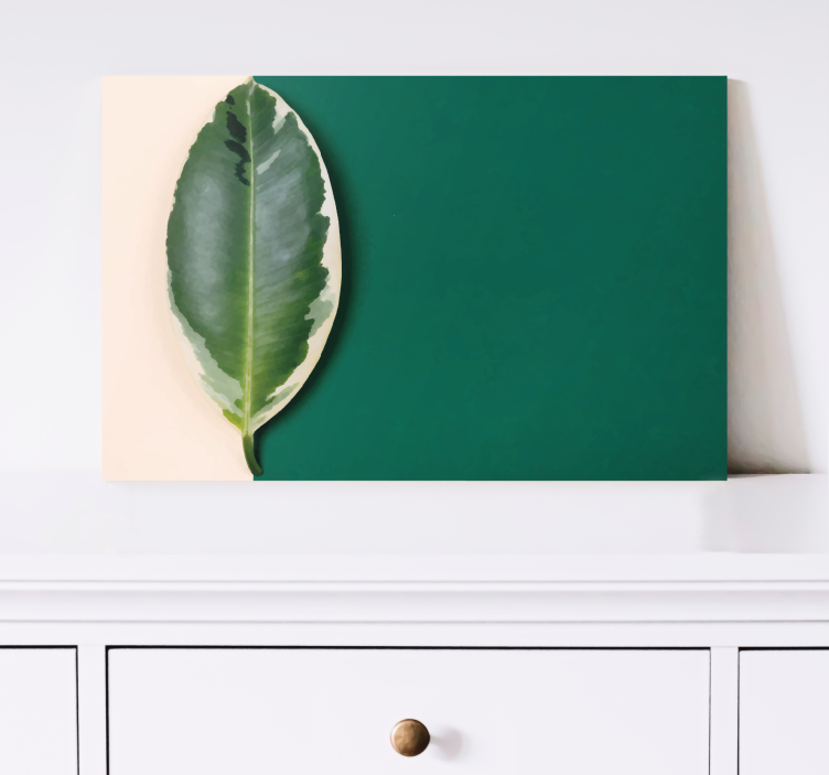 Canvas schilderij planten Modern verfbladontwerp - TenStickers