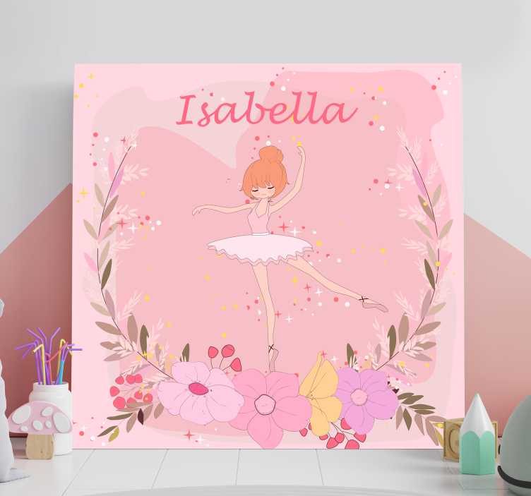 Canvas schilderij balletdanser met bloemen - TenStickers
