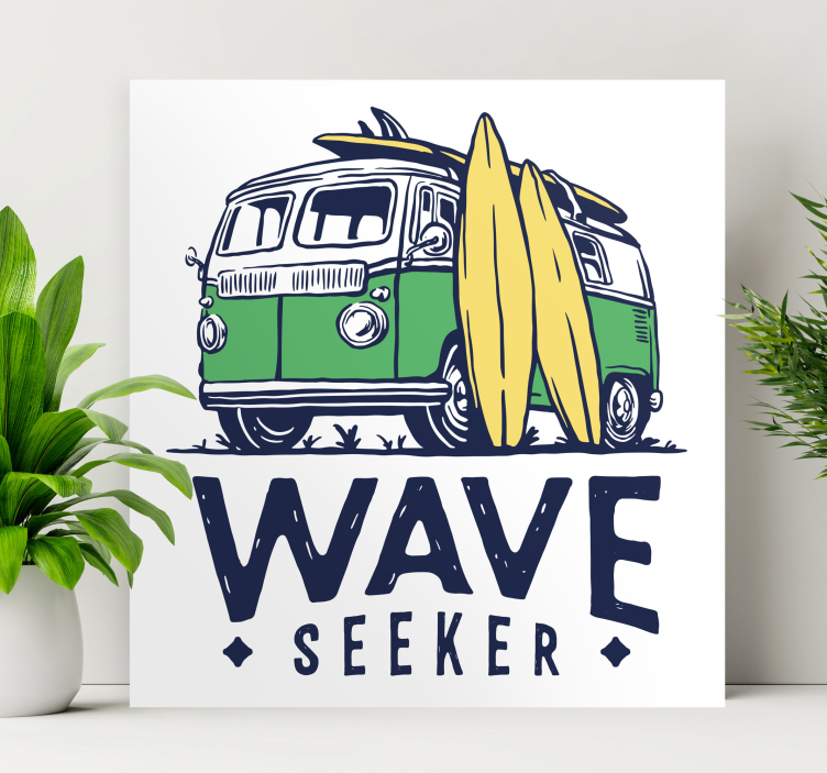 Canvas schilderij jongeren Surfer vrachtwagen - TenStickers