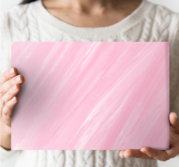 Canvas schilderij kunst Roze verf in kawaii-stijl - TenStickers