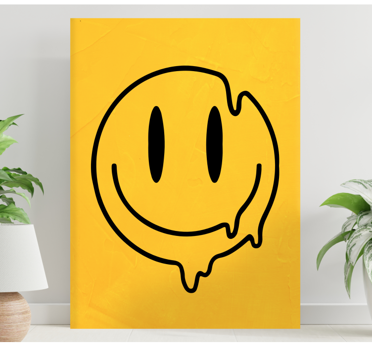 Canvas schilderij kunst Vloeibare smiley icoon - TenStickers
