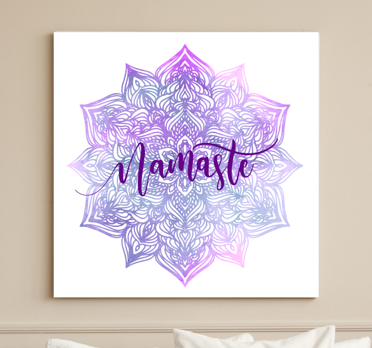 Canvas schilderij mandala Paarse mandala namaste - TenStickers