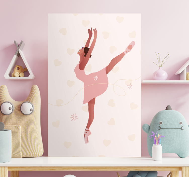 Canvas schilderij roze balletdanser - TenStickers