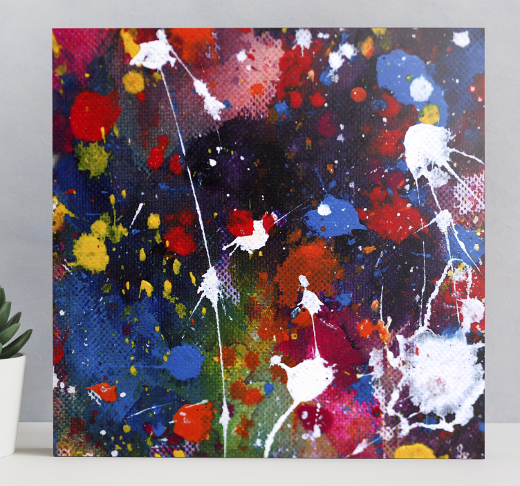 Canvas schilderij abstract kleurrijke spetterpatronen - TenStickers