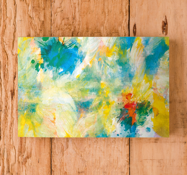 Canvas schilderij abstract levendige kleuren spetters - TenStickers