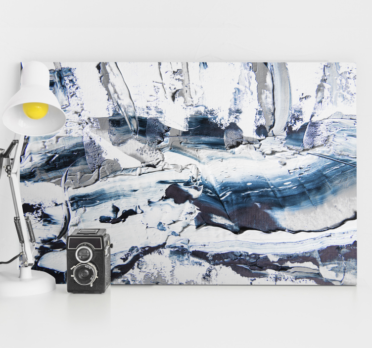 Canvas schilderij abstract textuur monochrome lagen - TenStickers
