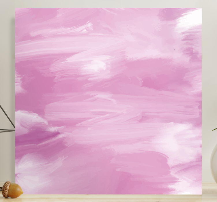 Canvas schilderij abstract zachte roze streken - TenStickers