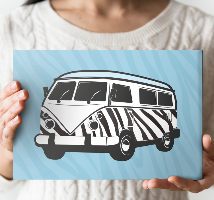 Canvas schilderij andere bloemen en planten retro caravan - TenStickers