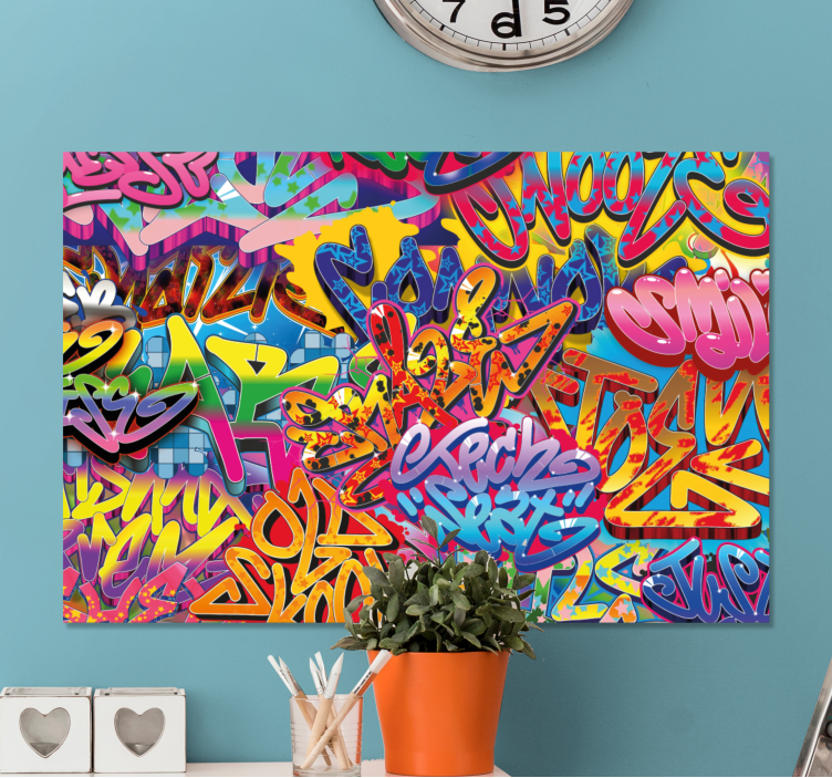 Canvas schilderij andere teksten vrolijke graffiti kunst - TenStickers