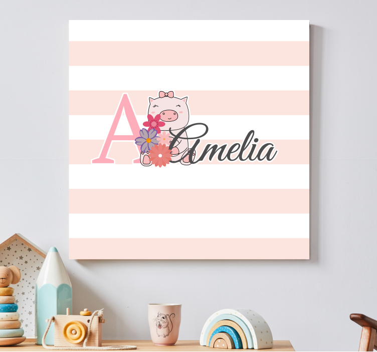 Canvas schilderij baby's een speelse big - TenStickers