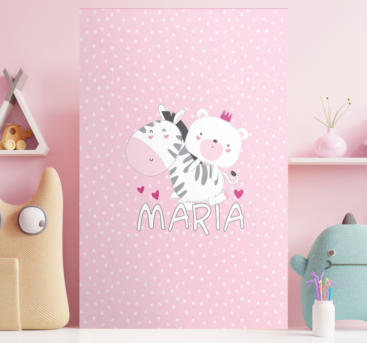 Canvas schilderij baby's schattige dieren vrienden - TenStickers