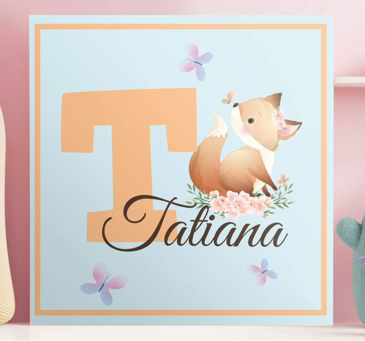 Canvas schilderij baby's vriendelijke vos - TenStickers