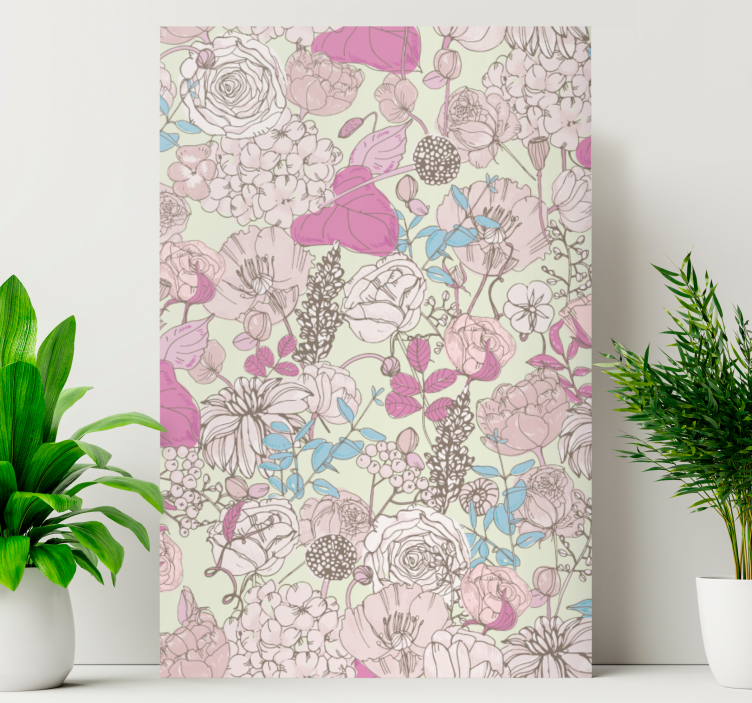 Canvas schilderij bloemen en planten bloemenboeketpatroon - TenStickers