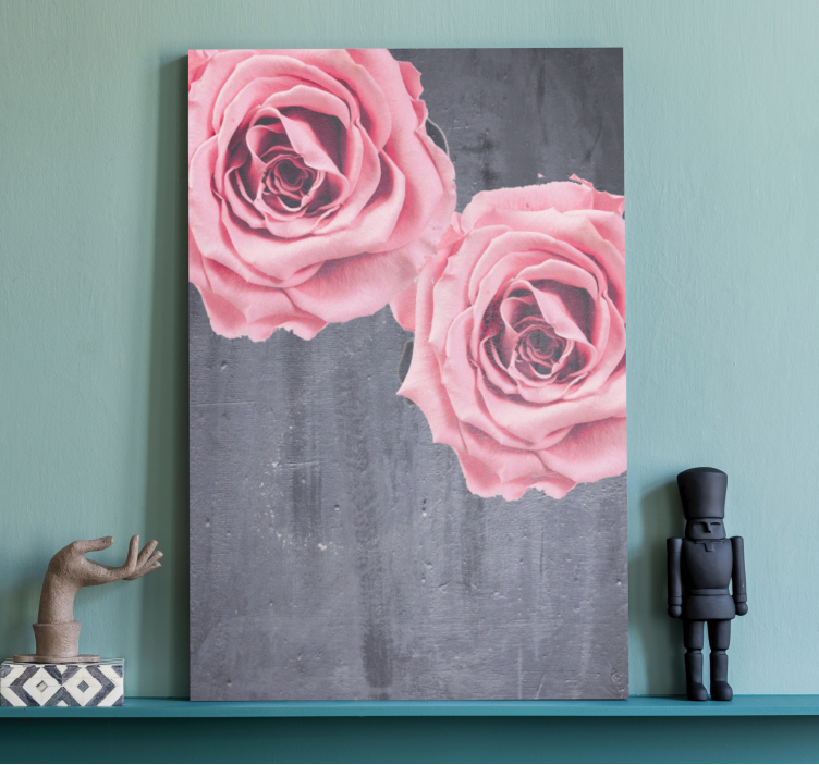 Canvas schilderij bloemen en planten blush rozen boeket - TenStickers
