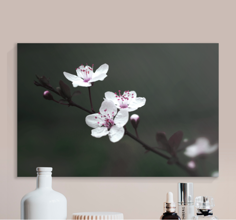 Canvas schilderij bloemen en planten delicate bloesems - TenStickers