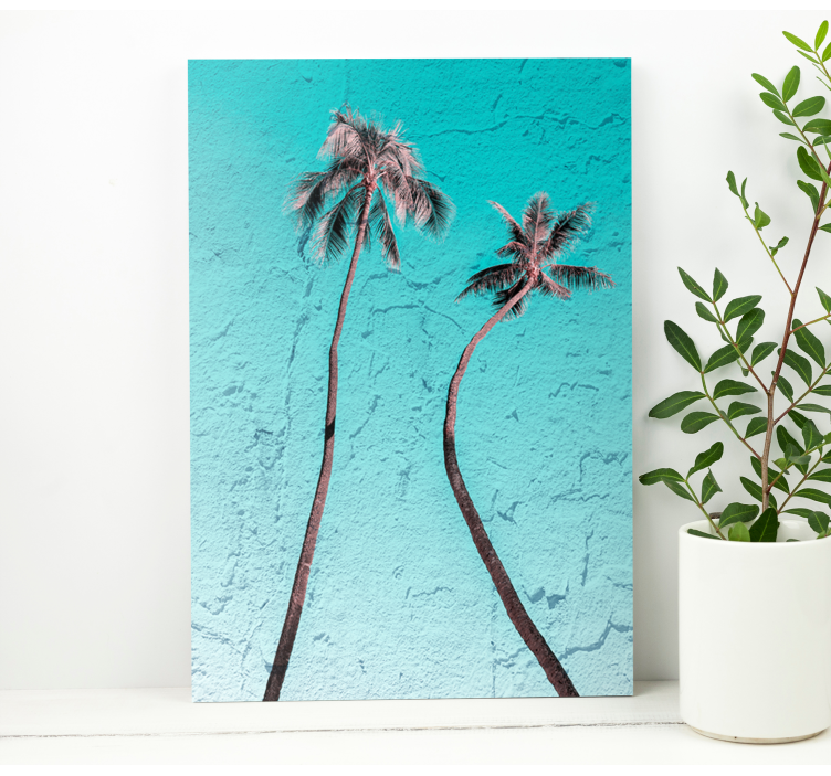 Canvas schilderij bloemen en planten elegante palmbomen - TenStickers
