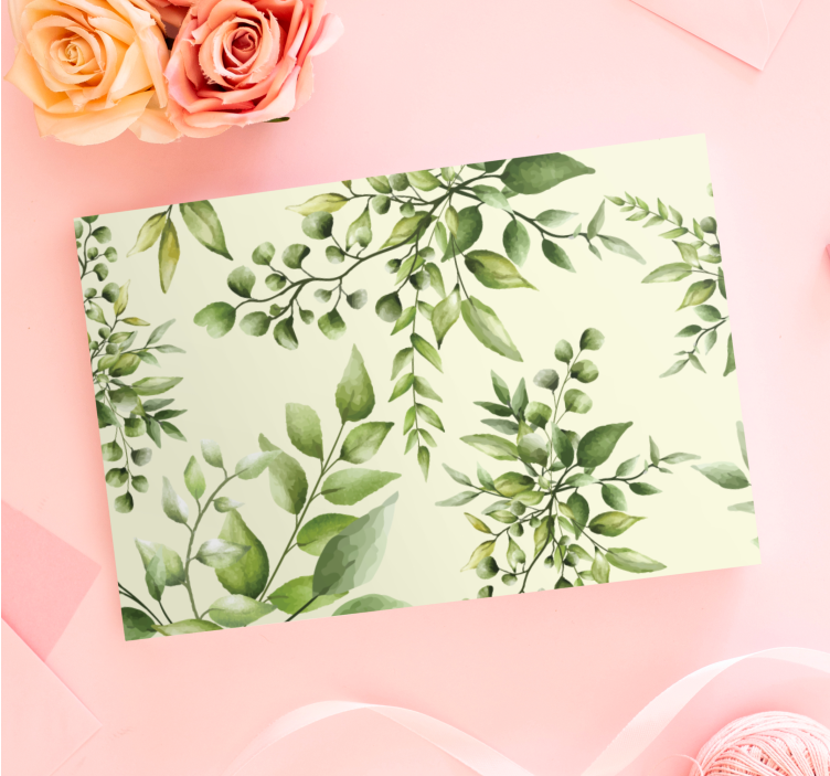 Canvas schilderij bloemen en planten fijne groene bloesems - TenStickers