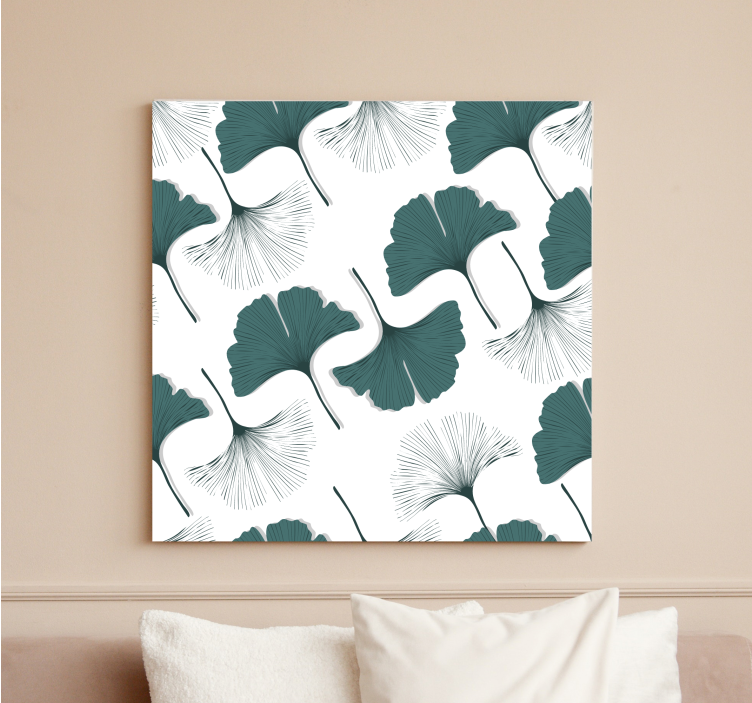 Canvas schilderij bloemen en planten gingko blad motieven - TenStickers