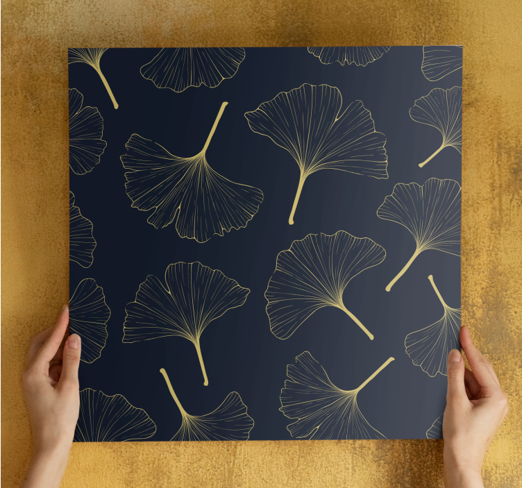 Canvas schilderij bloemen en planten gingko bladpatroon - TenStickers