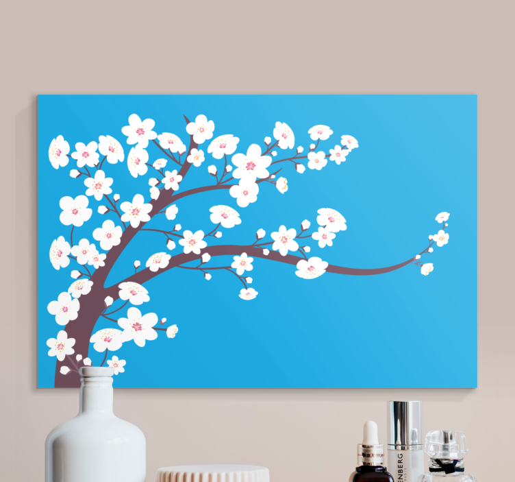 Canvas schilderij bloemen en planten kersenbloesemboom - TenStickers