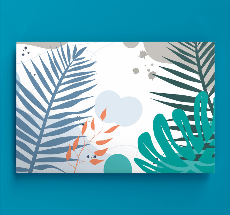 Canvas schilderij bloemen en planten moderne bladmotieven - TenStickers