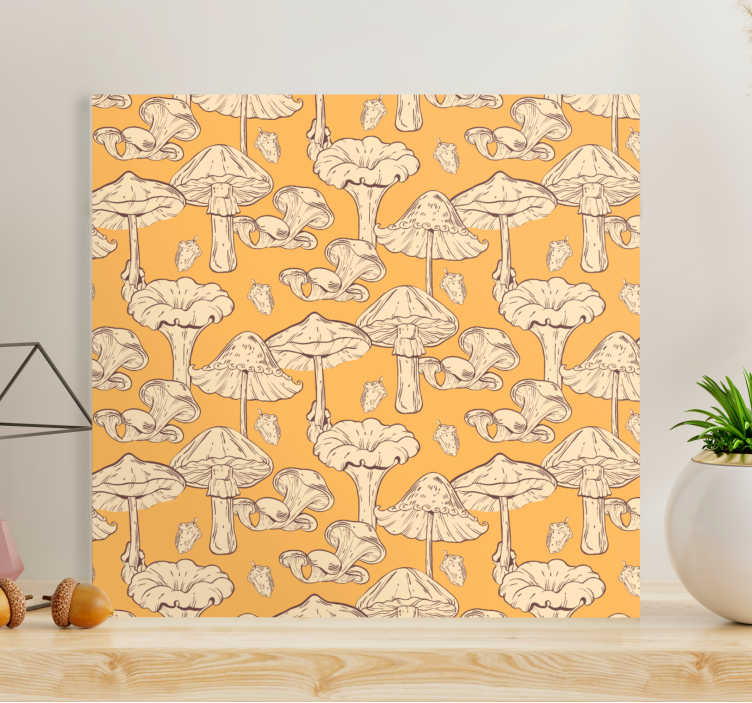 Canvas schilderij bloemen en planten paddenstoelmotief - TenStickers
