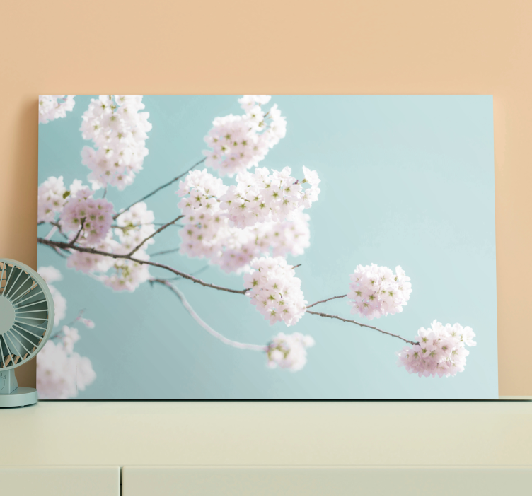 Canvas schilderij bloemen en planten sakura bloemtak - TenStickers