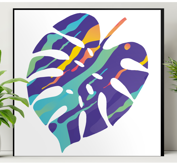 Canvas schilderij bloemen en planten tropische bladkunst - TenStickers
