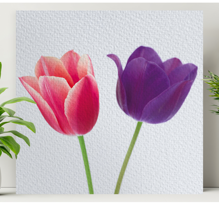 Canvas schilderij bloemen en planten tulpenarrangement - TenStickers