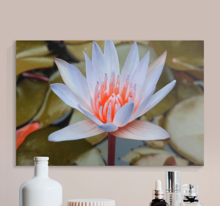 Canvas schilderij bloemen en planten waterlelie - TenStickers