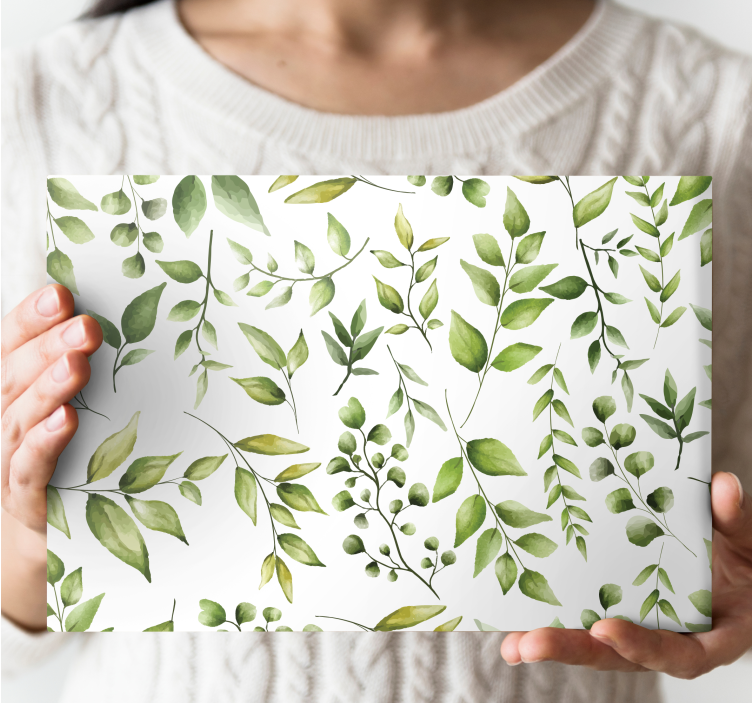 Canvas schilderij bloemen en planten weelderig groen patroon - TenStickers